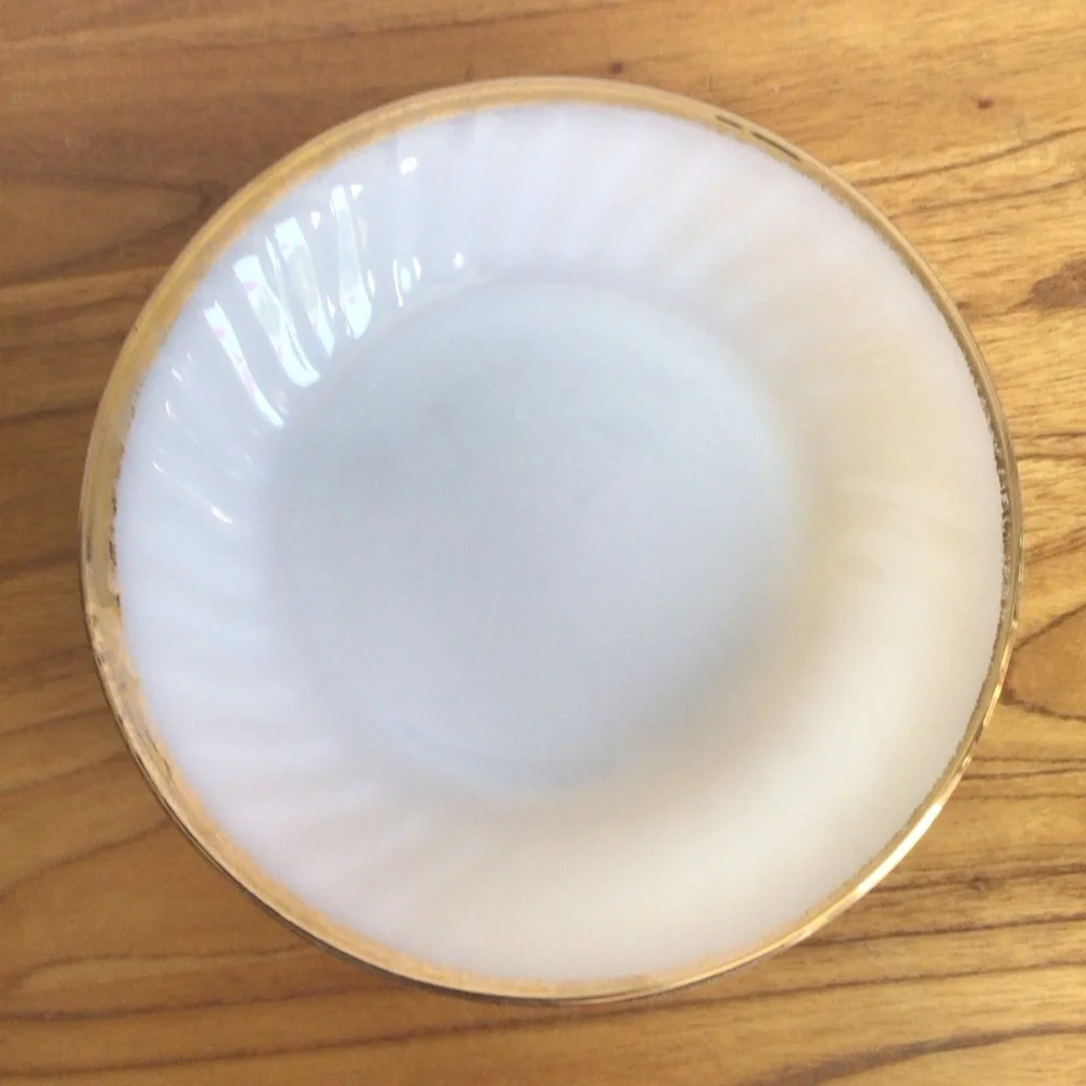 Vintage Fire King Milk Glass Swirl Coupe Bowls - Set of 3